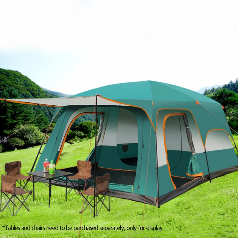 Leisure Camping Tent Two-Bedroom And One-Living Double-Layer Tent Outdoor Camping Waterproof For 5-8 People small siz camping tent portable tent