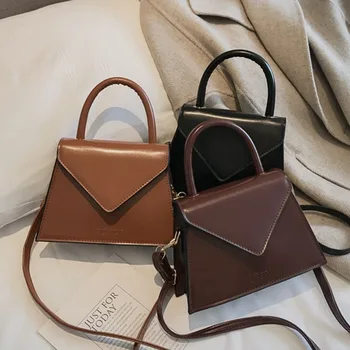 

Women's bag 2020 new women's bag PU leather solid color shoulder bag messenger bag handbag bag lady small square bag