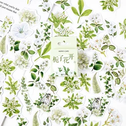 46 Pcs Cute Gardenia blooms Sticker Decoration Diary Bullet Journal Scrapbooking Planner Craft Label Stickers Kawaii Stationery