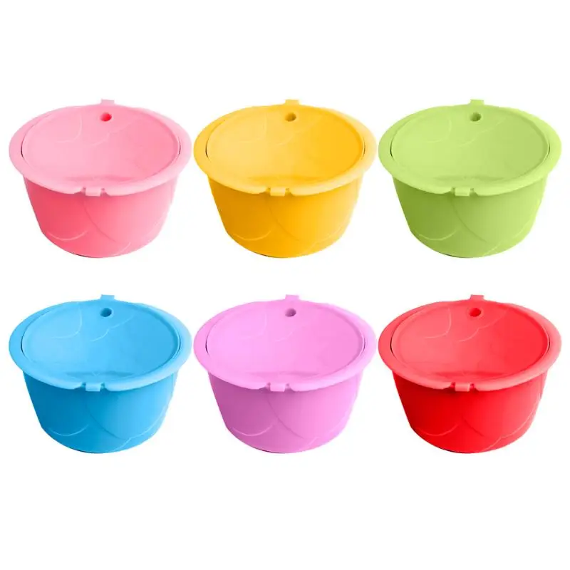 6 colors Горячая многоразовые кофейные капсулы, ситечко для чашки, фильтры в виде ракушки, прочная кофейная посуда, совместимая с нержавеющей сталью для dolcegusto - Цвет: 6 colors