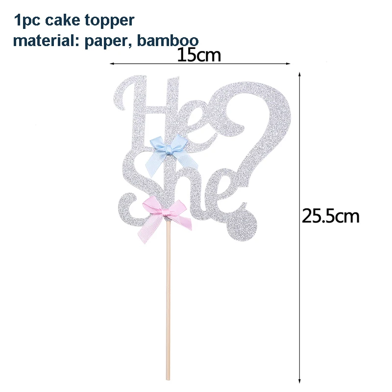 cake topper silver Детский душ Слон-шар баннеры он или она пол раскрывают вечерние украшения гелиевые латексные шары мальчик девочка декор для вечеринки в честь Дня Рождения - Цвет: cake topper silver