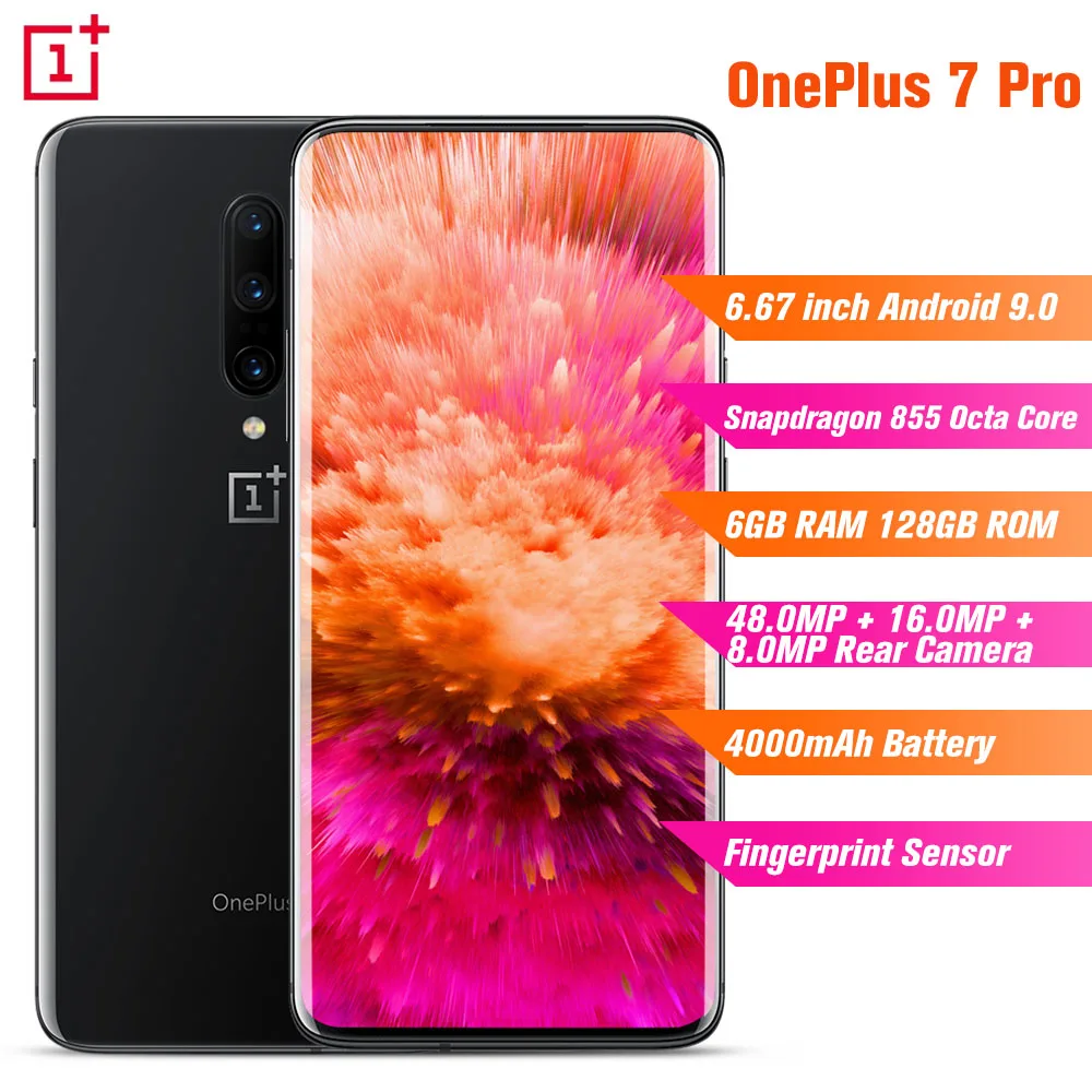 Смартфон OnePlus 7 Pro 4G 6 67 дюймов Android 9 0 Восьмиядерный процессор Snapdragon 855 2 84 ГГц ГБ ОЗУ