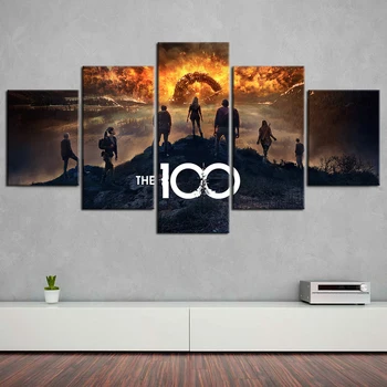 

5 Pieces or 3 Pieces Chooseable TV Show The 100 HD Wallpaper Oil Painting Canvas Art Home Decor Wall Stickers Paint By Numbers