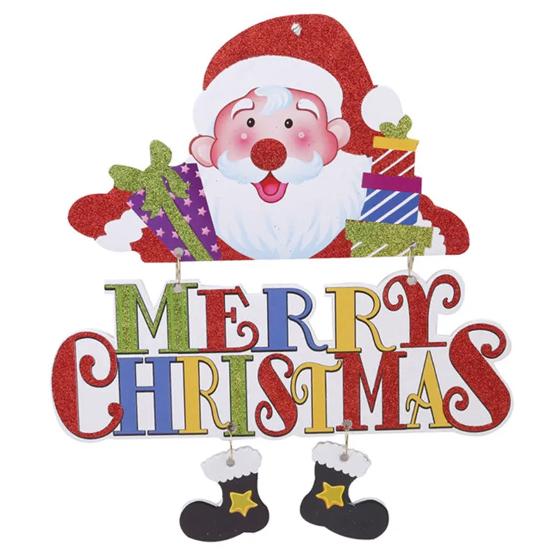 01 Merry Christmas подвесные Подвески 3D Санта Клаус письмо бренд для рождества дома двери Рождественская елка украшения - Цвет: 01