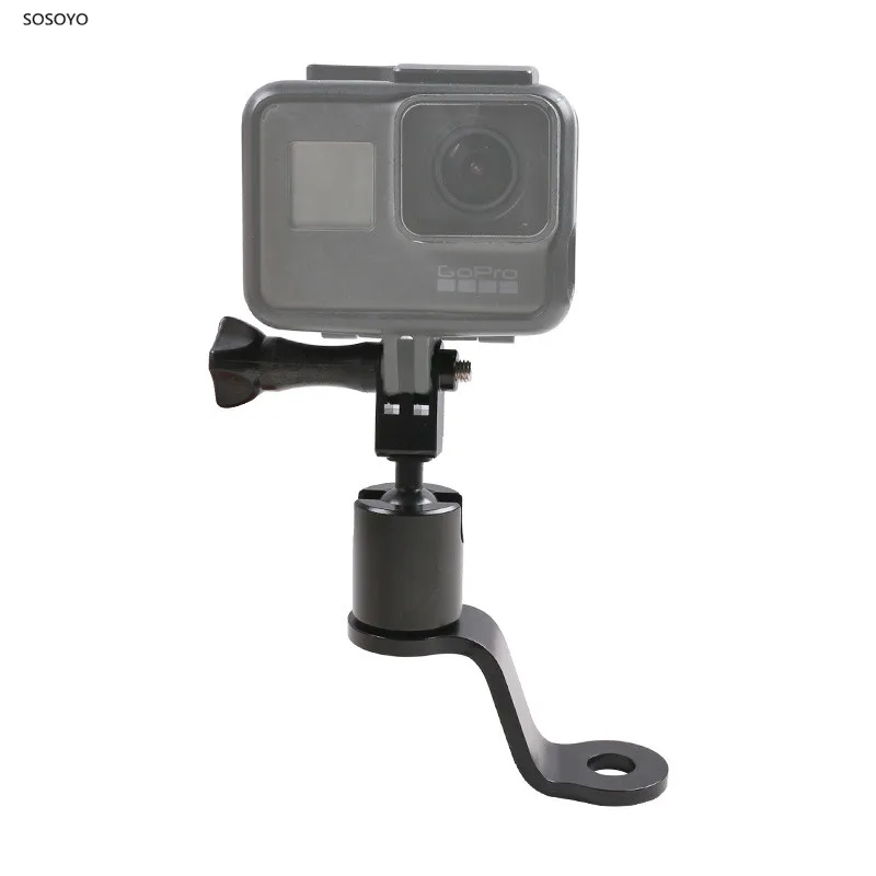 Metallo Bike Mount Moto Specchio Retrovisore Staffa Equitazione Manubrio Supporto Per GoPro SJCAM DJI Osmo Accessori Macchina Fotografica di Azione