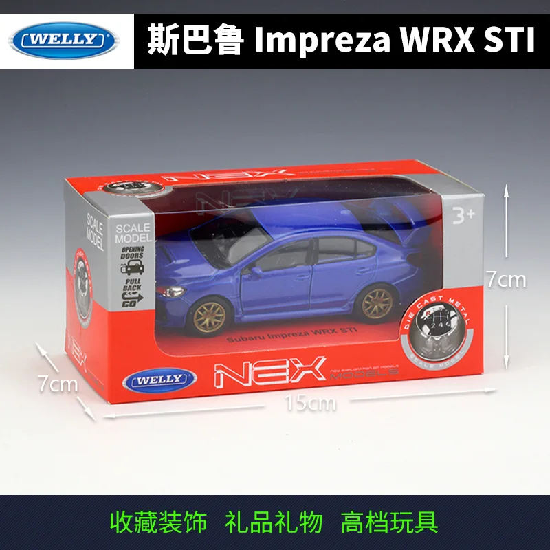 WELLY 1:36 Subaru Impreza WRX STI сплав вытяните назад игрушки модель автомобиля