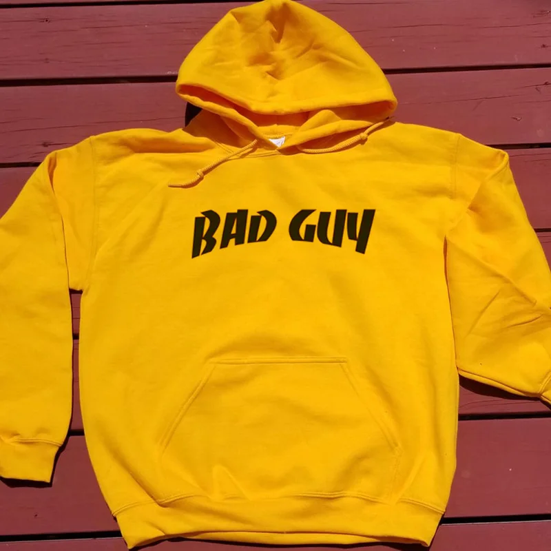 

Billie Eilish Bad Guy Hoodie Women Men Letter Printing Long Sleeve Fashion Unisex Hoodies Pullover Hip Hop Streetwear Sudaderas
