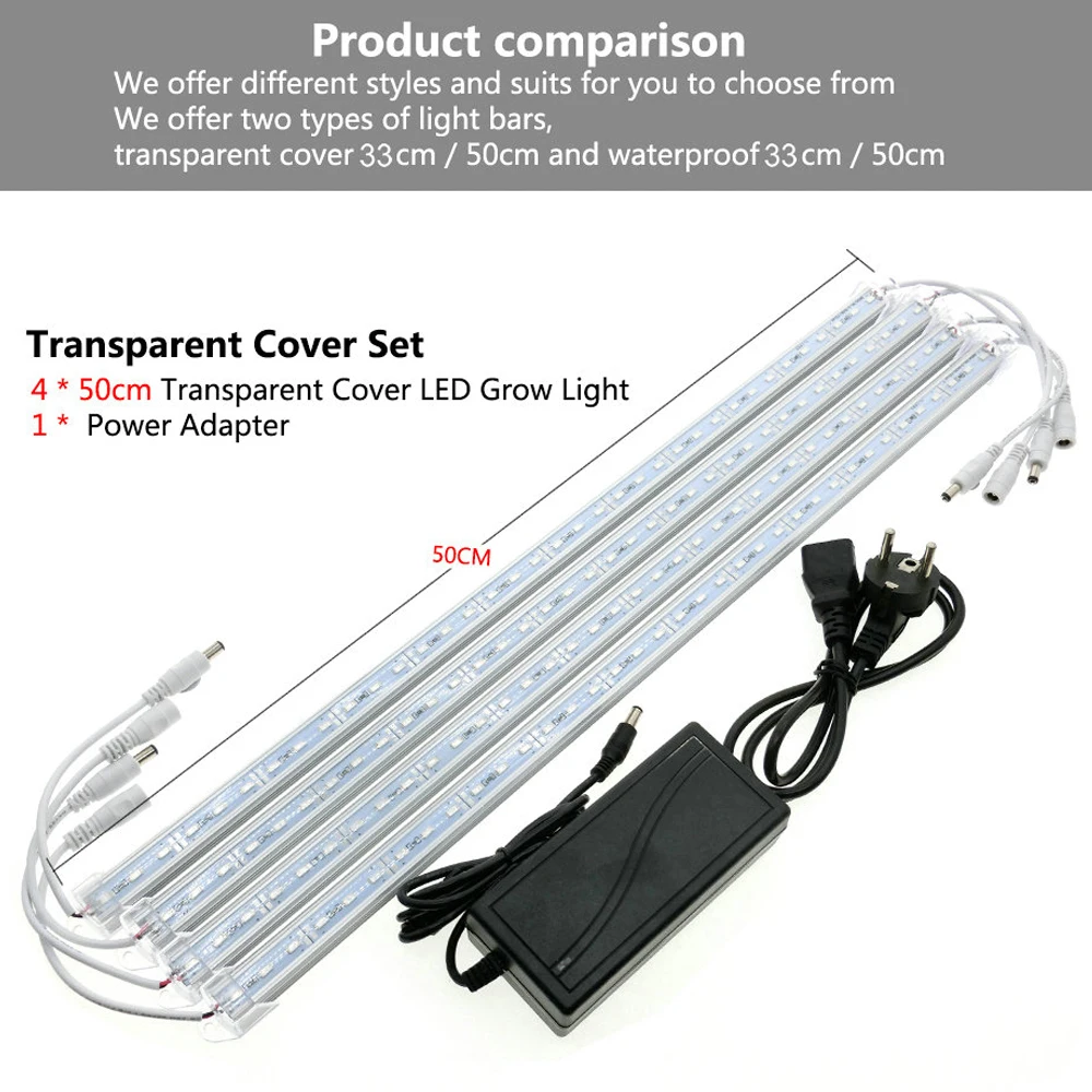  Full Spectrum LED Grow Light 12V LED Bar Rigid Strip Lamps for Plants Red Blue 3:1 Waterproof Phyto - 32676149529