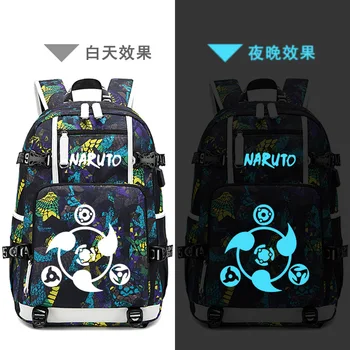 

Naruto Luminous Sasuke Itachi Sharingan Backpack Student School Shoulder Bag Satchel Laptop Mochila Knapsack Teenager Travel
