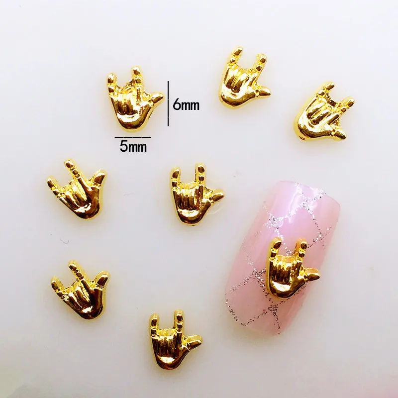 50pcs/pack Japan Metal Nail Accessories Kawaii Star Feather Heart Nail Parts DIY Charm Alloy Nail Supplies for Nail art
