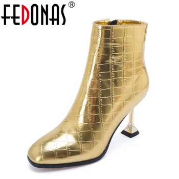 

FEDONAS Fashion Women High Heels Ankle Boots Gold Silver Autumn Winter Party Wedding Prom Shoes Woman Sexy Pumps Female Boots