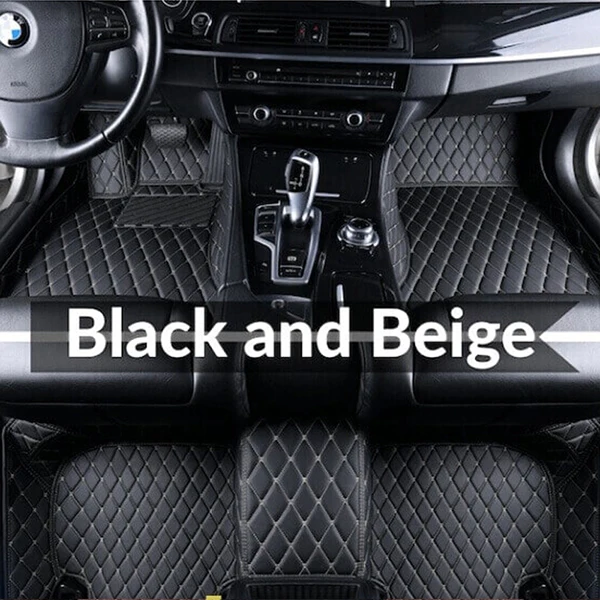 Кожаные автомобильные коврики на заказ для SEAT Leon ST Cupra MK3 5F 5 мест водонепроницаемый автомобильный коврик для ног Аксессуары для ковров - Название цвета: BLACK BEIGE 5 Seat