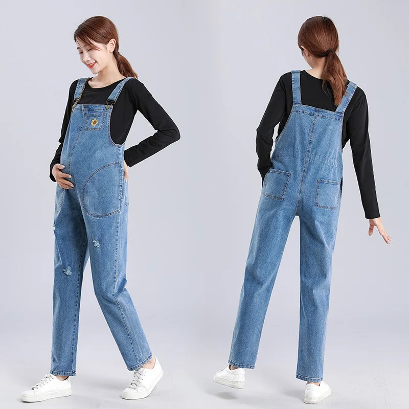 Demin Maternity Bib Pant Suspender Trousers Spring Autumn Pregnant Women Jeans Overalls Jumpsuit One-Pieces Pregnancy Clothing pregnancy clothing loose demin maternity strap pant pregnant rompers trousers for pregnant women jeans overalls jumpsuit clothes