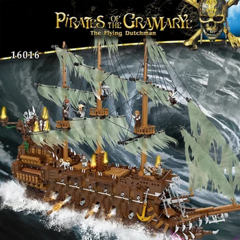 

Flying Dutchman Netherlands Set Caribbean Pirate Ship Creator MOC Pirates of the boat Building Blocks Bricks Model Boat toys