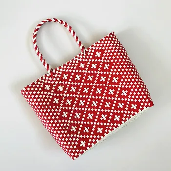 

New Fashion Shopping Basket Bag Leisure Travel Holiday Bag Large Capacity Single Shoulder Bag Hand-woven Purses and Handbags Gg