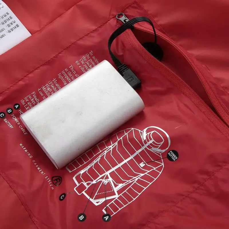 USB пальто с электрическим подогревом куртка 8 часов нагрева с капюшоном куртка с длинными рукавами зимняя теплая одежда термостат с капюшоном водонепроницаемый# ND