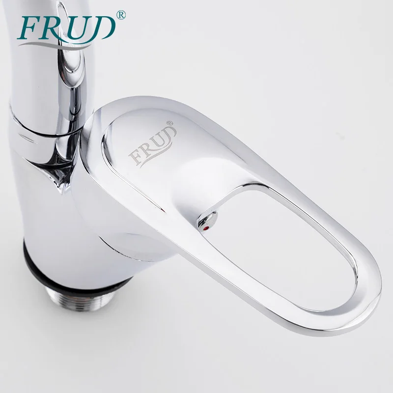 FRUD смеситель для кухни, смеситель для раковины, смеситель для горячей и холодной воды, смеситель для кухни с одной ручкой, поворотный носик, смеситель для кухонной воды, смеситель для раковины, кран