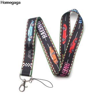 

20pcs/lot Homegaga Racing car key id strap neck lanyards keys glasses holder bead keychain phones cameras webbing ribbon D1998