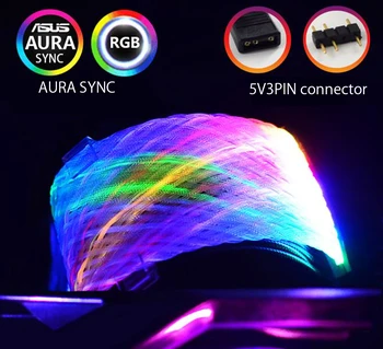 

Motherboard Extension Cable Graphics Card GPU Molex 4 Pin MOBO 24Pin Line Lighting Cable Extender Support RGB AURA SYNC 8Pin