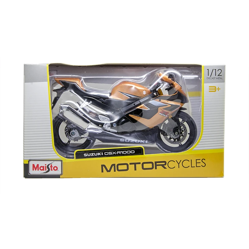 MAISTO Suzuki GSX-R1000, коричневая модель мотоцикла, 1:12 Масштаб, литье под давлением, металлический велосипед, миниатюрная гоночная игрушка для коллекции подарков