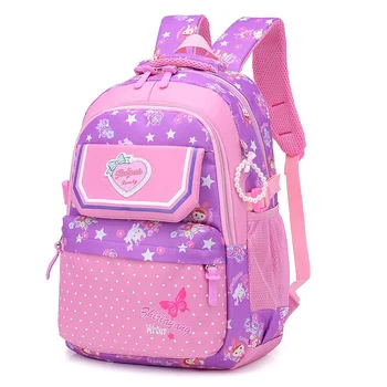 

2020 Children School Bags for Girls Flower Star Print Backpack Oxford Waterproof Backpack Mochilas Escola Purple School Backpack
