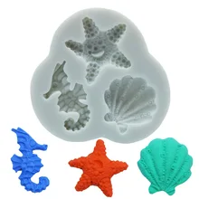 Морская звезда морской конек ракушки силиконовая форма для помады торт набор для выпечки с шоколадом пресс-форм