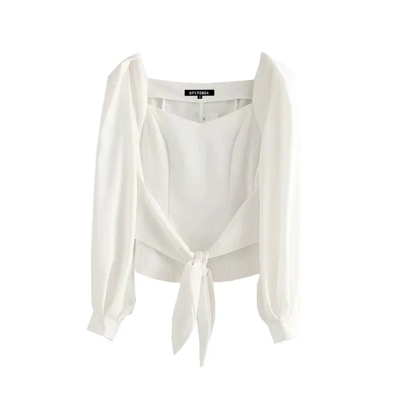 

Elegant Vintage Bow Tied Solid Tops V Neck Women Blouses 2019 Fashion Long Sleeve Side Zipper Kawaii Shirts Casual Blusas Mujer
