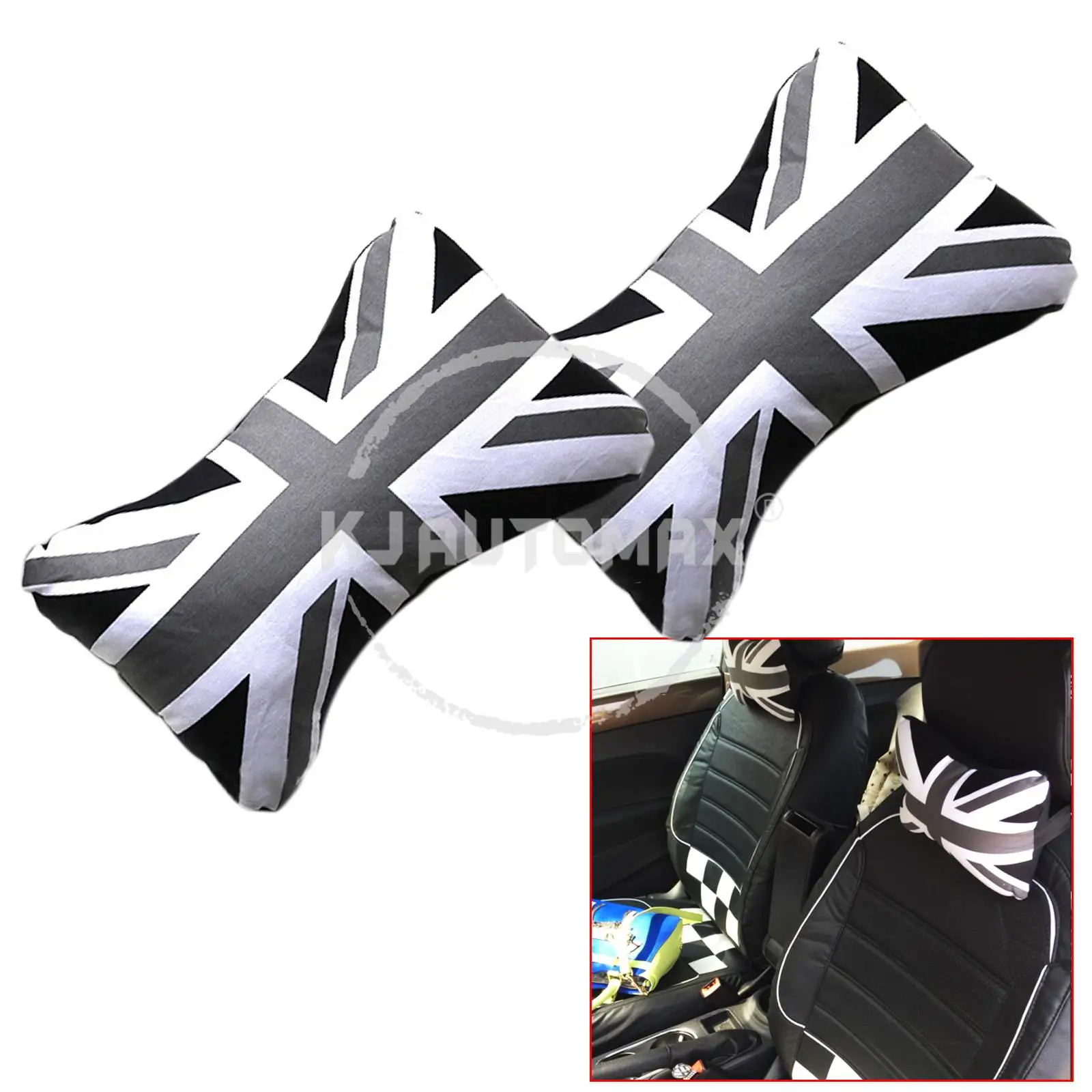 KJAUTOMAX для Mini Cooper R50 R53 R55 R56 R60 F54 F55 F60 подголовник подушка для шеи серый Джек