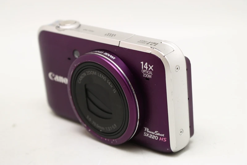 Используется Canon PowerShot SX220 HS CMOS камера путешествия-зум 14x, 28-392 мм оптический зум объектив стабилизатор изображения, 12,1 мегапиксельный ЖК-дисплей