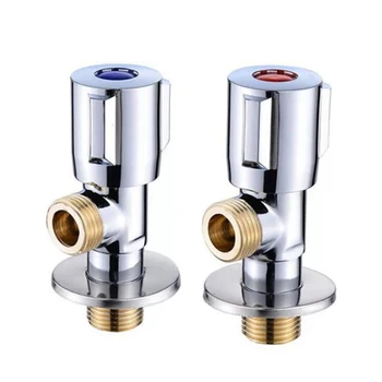 

Copper Angle Stop Valve Hot and Cold Water Stop Valve Quick Open Faucet Valve for Bathroom Kitchen Toilet Sink G1/2