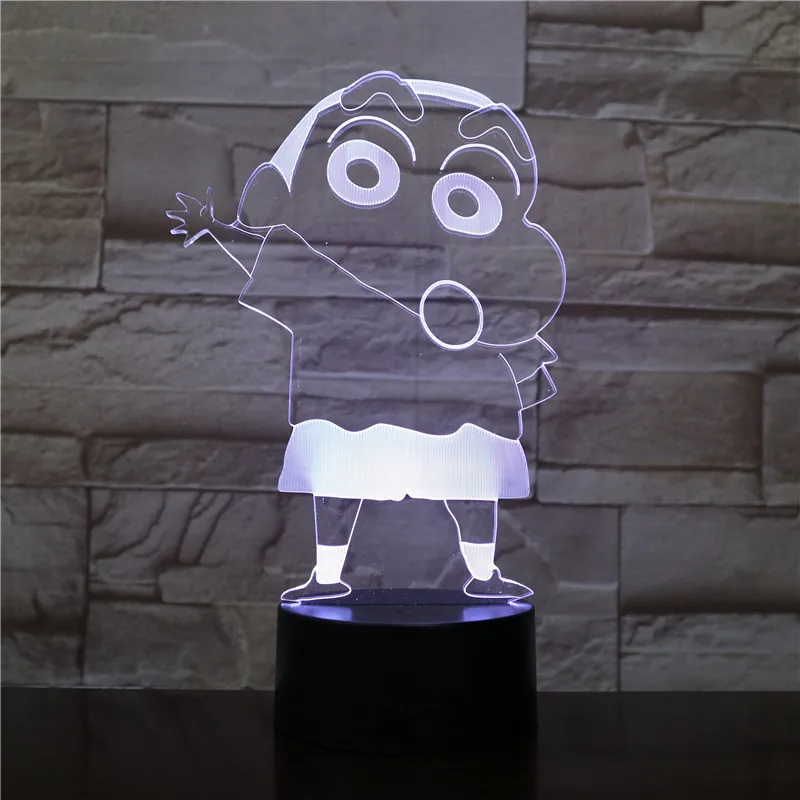 Аниме Crayon Shin-chan рисунок светодиодный ночной Светильник для Украшения для детской Батарея ночной Светильник манга, подарок на праздник детская настольная лампа кровать