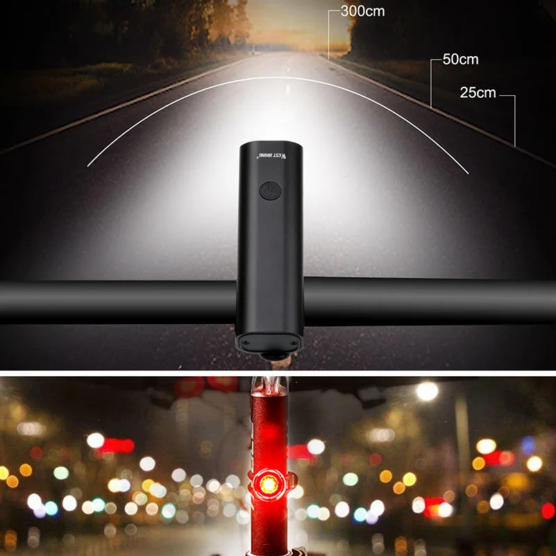 WEST BIKING Bike Front Light Induction Bicycle Bright Light USB Charging Flashlight Cycling Waterproof Torch Bike Headlight
