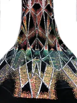 

NEW High Quality 2019 Tulle sequins Beaded French Nigerian Lace Fabrics Pearls Embroidered Guipure African 3d Lace Fabric gold