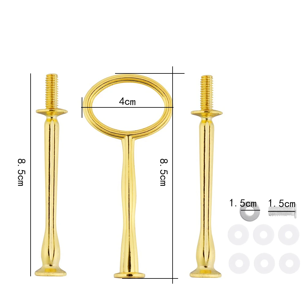 3-Tier Cake Stand Hardware - Gold Round Tiered Display For Cupcakes & Desserts