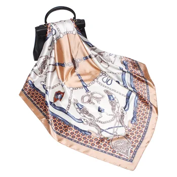 

Women Travel Square Scarf Daily Soft Outdoor Head Shawl Fashion Artificial Silk Casual Dating Belt Printed Working Beach 90x90cm