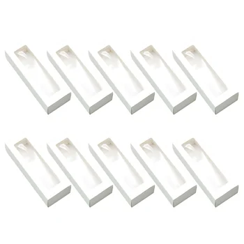 

10pcs Macaron PVC Boxes with Clear Window Paper Packaging Box Cookie Containers for Home Dessert Shop (White Paper, Small)