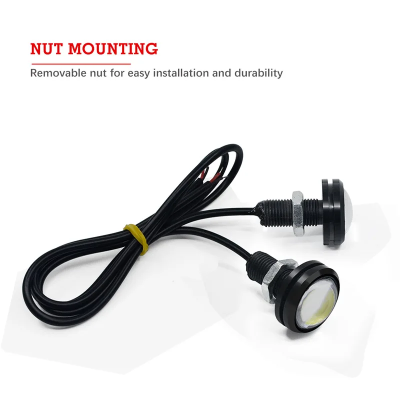 2pcs Daytime Running Lights Source Backup Reversing Parking Signal Lamp Waterproof 18mm 23mm 12V Led Eagle Eye Lamp