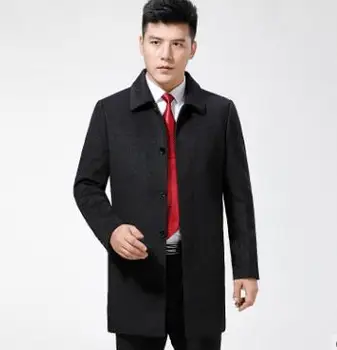 

BB518 Winter new long woolen woolen overcoat men's coat middle aged brand cashmere overcoat father's clothes