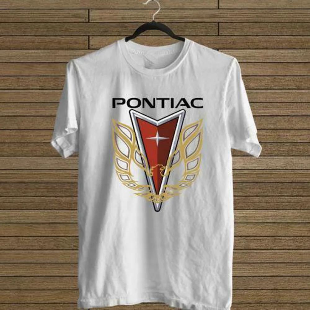 Новинка белая футболка с логотипом PONTIAC американский размер EM1 хлопковая