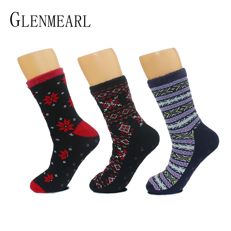 

Nylone Lined Men Indoor Socks PVC Despensing Brand Winter Compression Soft Warm Coolmax Home Male Cosy Dual Layer Crew Socks