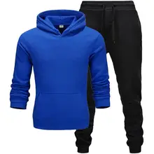 

Logo customization Men's Pullovers Cotton Men Tracksuits Hoodie Two Pieces + Pants Sports Shirts Fall Winter Track suit