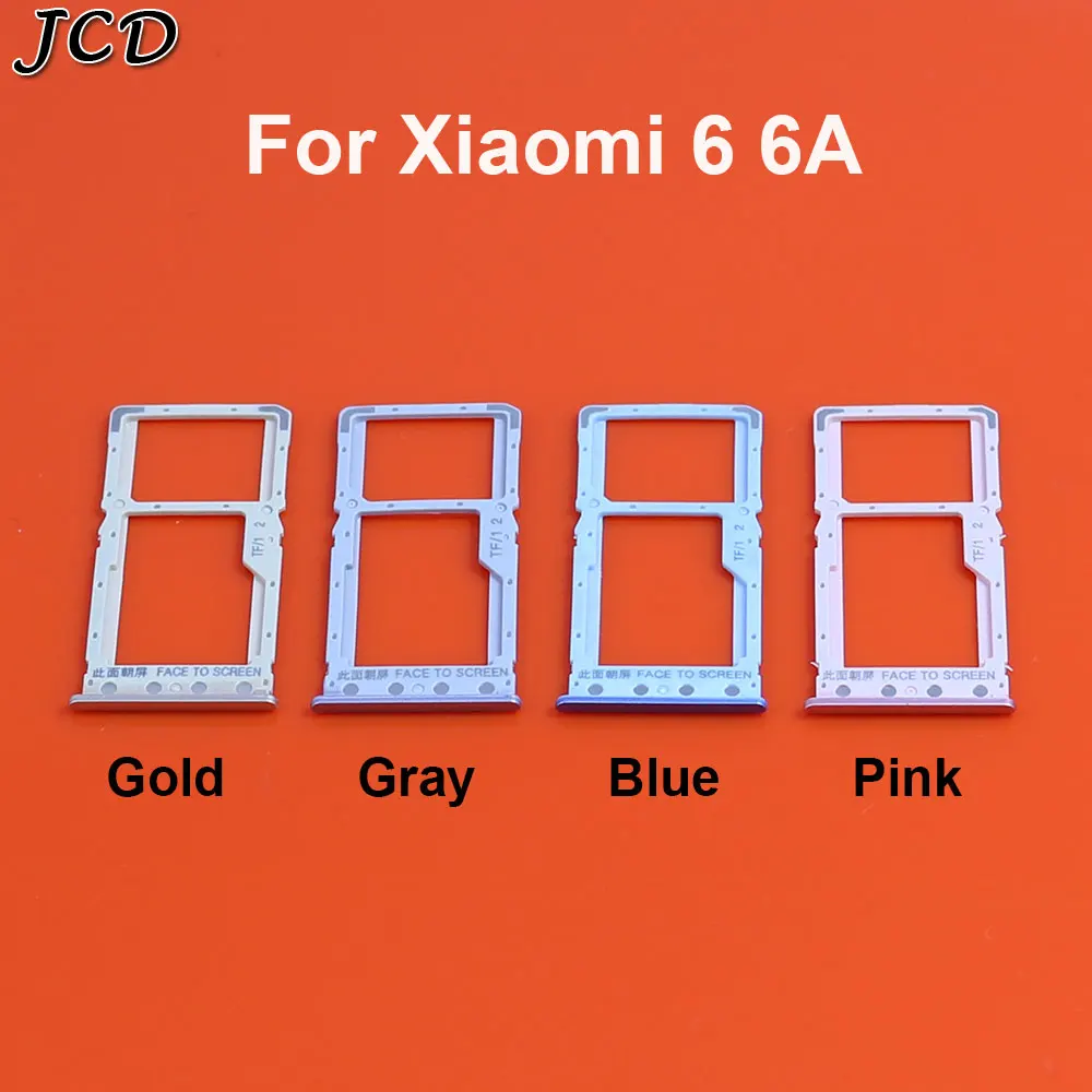 JCD для Xiaomi Redmi 6 6A Micro Sim держатель слота лоток сменные адаптеры Синий Серый Золотой