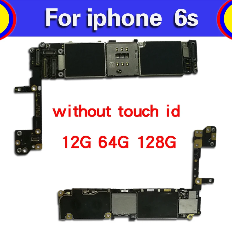 Полностью разблокированная для iPhone 6 S 6 S материнская плата с/без Touch ID, оригинальная для iPhone 6S материнская плата с полным чипом, 16 Гб 64G 128G