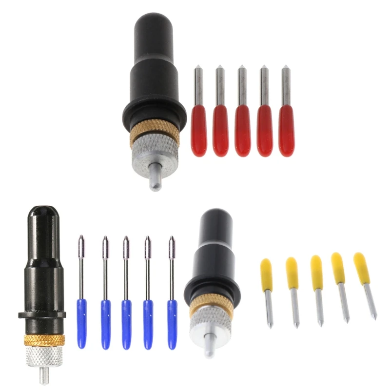 

12mm Black Cutting Plotter With 5pcs Blades 30/45/60 Degree for Roland Vinyl Cutter Blade Holder Milling Cutter