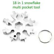 Портативный 18 в 1 Многофункциональный мини-инструмент Снежинка Карманный Мультитул брелок для ключей гаечный ключ шестигранный гаечный ключ для выживания на природе