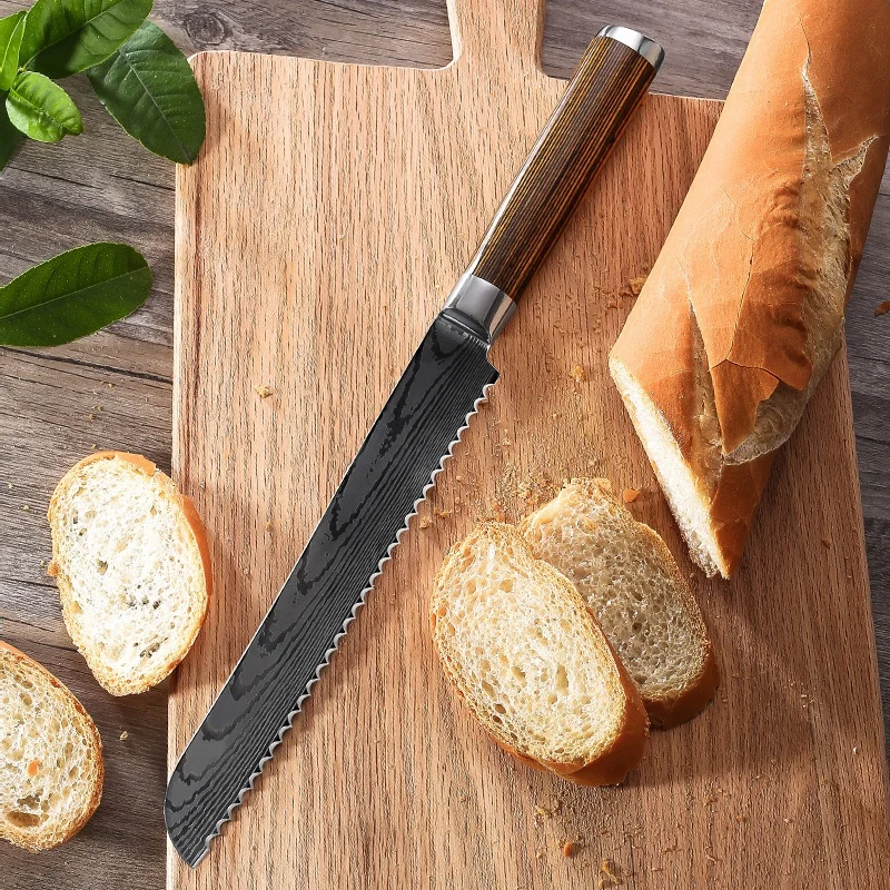 YAMYCK8inchbreadknifesharpfrozenmeatknife7Cr17Movhigh