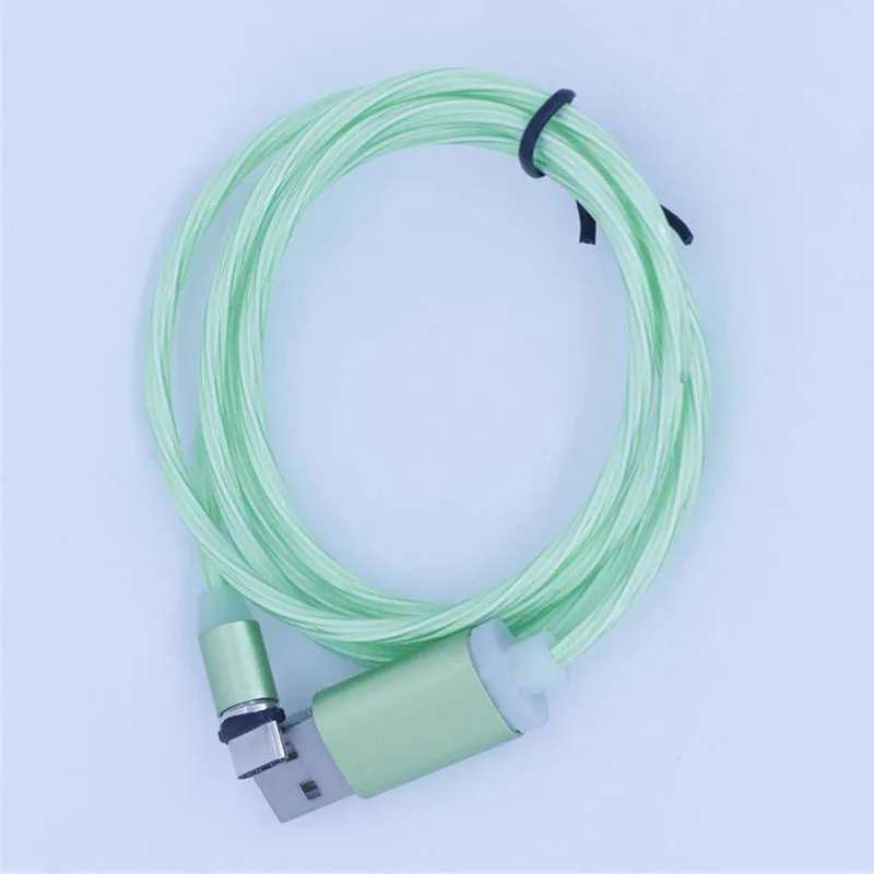 Магнитный Micro USB кабель для передачи данных Магнитный абсорбционный светящийся кабель кабели для зарядки мобильных телефонов для Apple Android type-C