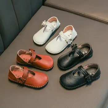 

Kids Baby Flower Shoes Children Wedding Party Dress Princess Leather Sandal For Teens Girl Dance Shoes New