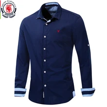 Fredd Marshall, новинка, свернутые рукава, Классическая рубашка для мужчин, хлопок, длинный рукав, повседневные рубашки, Мужская Однотонная рубашка 207