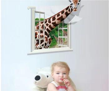 

Waterproof Removable Living Room Bedroom Wall Stickers 3d Stereo Giraffe Stickers Dlx0786